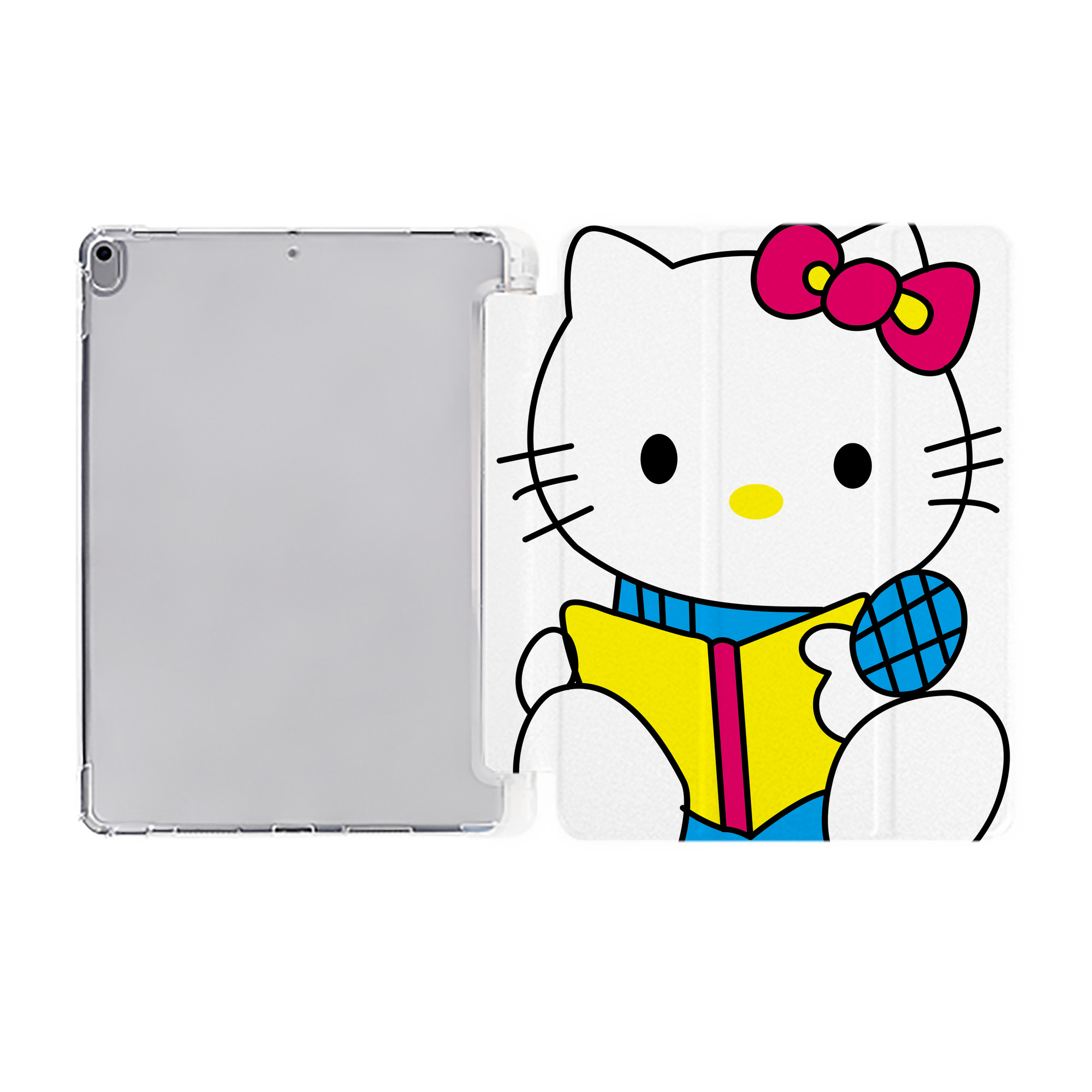 （画像用） Hello Kitty ハローキティ IPad ケース ペン収納付き 三つ折りスタンド PUレザー×シリコン 対応機種9.5/10.5/10.9インチ